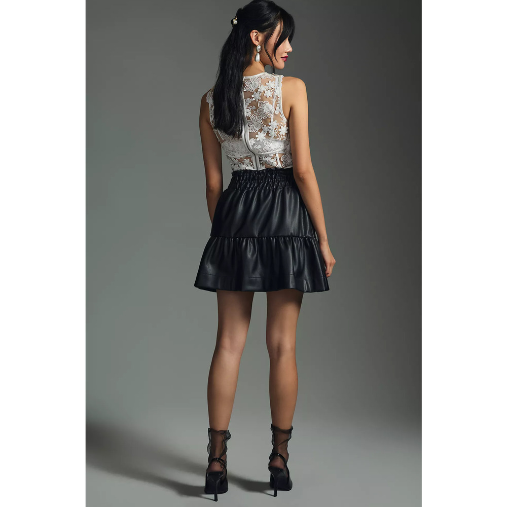 The Somerset Mini Skirt: Black Faux Leather Edition - New Large - Picture 4 of 6